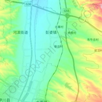 Pengpo topographic map, elevation, terrain