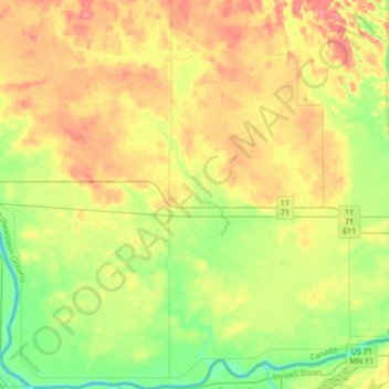 La Vallee Township topographic map, elevation, terrain