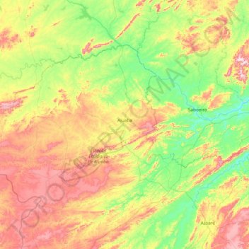 Aiuaba topographic map, elevation, terrain