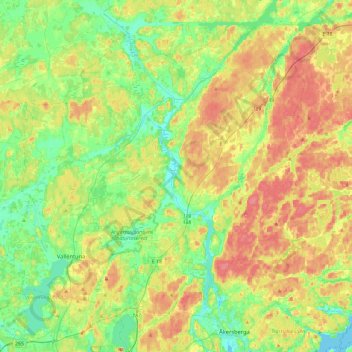 Vallentuna kommun topographic map, elevation, terrain