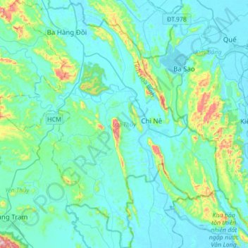 Lạc Thủy topographic map, elevation, terrain