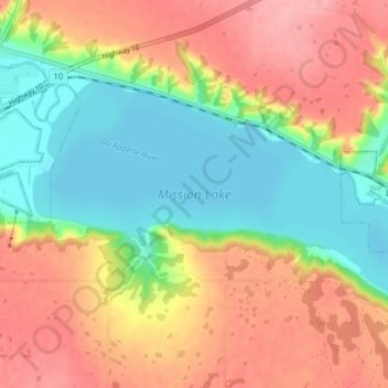 Mission Lake topographic map, elevation, terrain