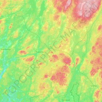 Tranemo kommun topographic map, elevation, terrain