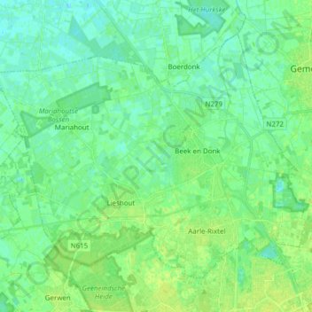 Laarbeek topographic map, elevation, terrain