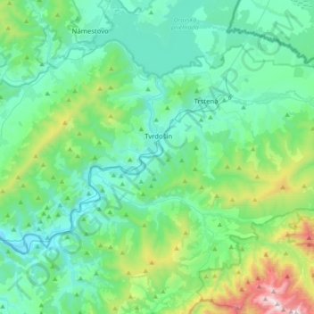 Tvrdošín topographic map, elevation, terrain