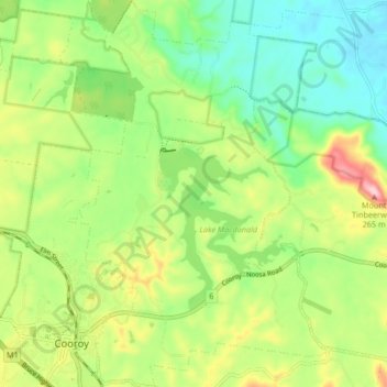 Lake Macdonald topographic map, elevation, terrain