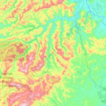 Cube topographic map, elevation, terrain