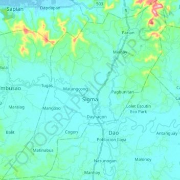 Sigma topographic map, elevation, terrain