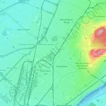 Mount Royal topographic map, elevation, terrain