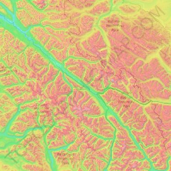 Area H (Robson Valley/Canoe) topographic map, elevation, terrain