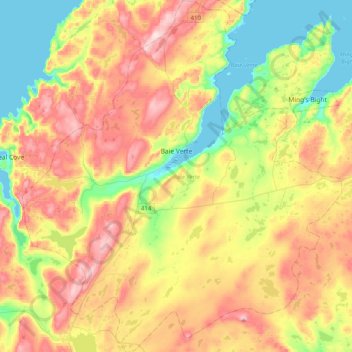 Baie Verte topographic map, elevation, terrain