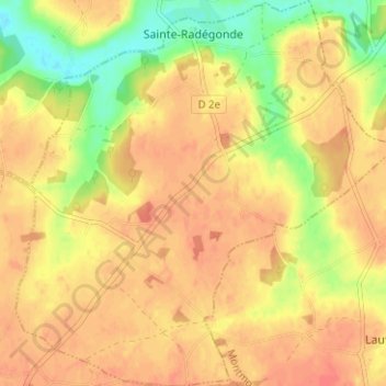 Sainte-Radégonde topographic map, elevation, terrain