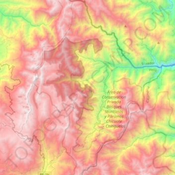 El Carmen de la Frontera topographic map, elevation, terrain