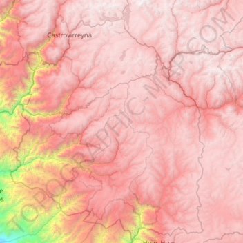 Provincia de Huaytará topographic map, elevation, terrain