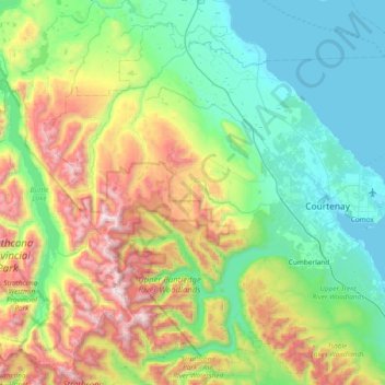 Area C (Puntledge/Black Creek) topographic map, elevation, terrain