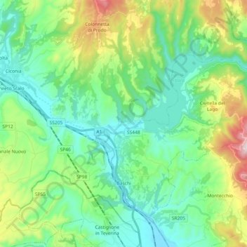 Baschi topographic map, elevation, terrain
