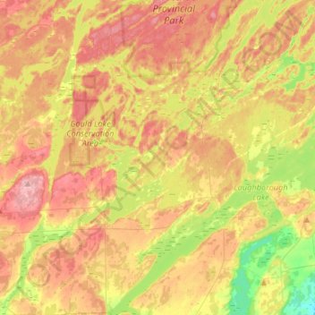 Loughborough topographic map, elevation, terrain