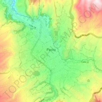 Perímetro Urbano Pasto topographic map, elevation, terrain