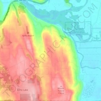 High Bridge topographic map, elevation, terrain