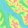 Maligne Lake topographic map, elevation, terrain