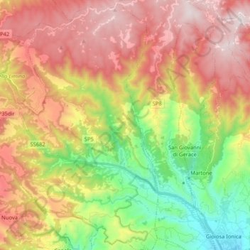 Mammola topographic map, elevation, terrain