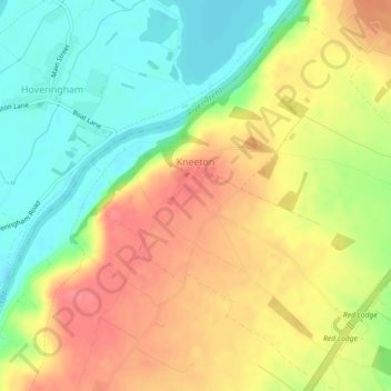 Kneeton topographic map, elevation, terrain