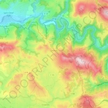 Lassouts topographic map, elevation, terrain
