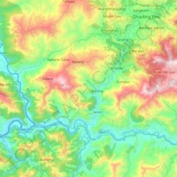 Siddhalek topographic map, elevation, terrain