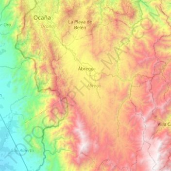Abrego topographic map, elevation, terrain