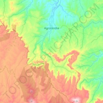 Agrolândia topographic map, elevation, terrain