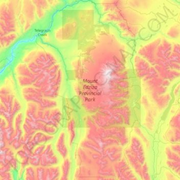 Mount Edziza Provincial Park topographic map, elevation, terrain