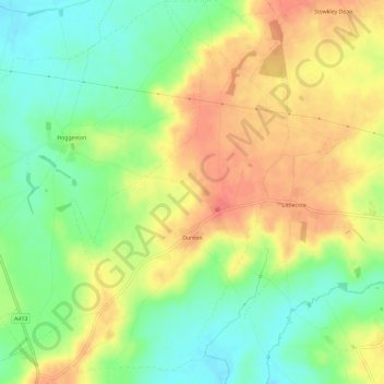 Dunton topographic map, elevation, terrain