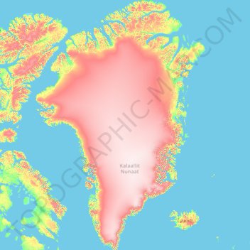 Greenland topographic map, elevation, terrain