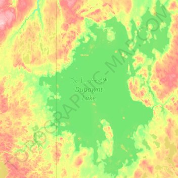 Dubawnt Lake topographic map, elevation, terrain