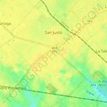 San Justo topographic map, elevation, terrain