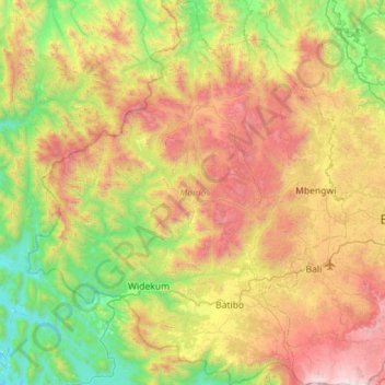Momo topographic map, elevation, terrain