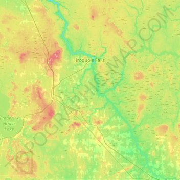 Iroquois Falls topographic map, elevation, terrain