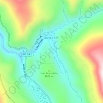 Red Cliff topographic map, elevation, terrain