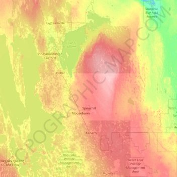 Rural Municipality of Grahamdale topographic map, elevation, terrain
