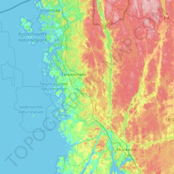 Tanums kommun topographic map, elevation, terrain