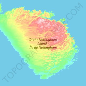 Nottingham Island topographic map, elevation, terrain