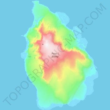 Peter I Island topographic map, elevation, terrain