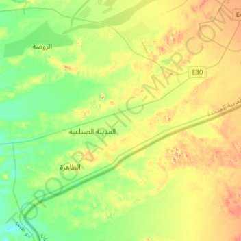 Industrial City topographic map, elevation, terrain