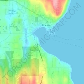 Kingston topographic map, elevation, terrain