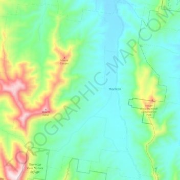 Thornton topographic map, elevation, terrain