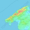Sierra de Tramontana topographic map, elevation, terrain