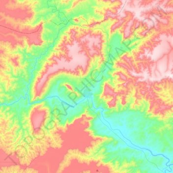 Coronel Murta topographic map, elevation, terrain