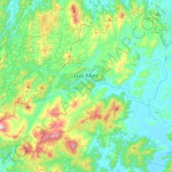 Luiz Alves topographic map, elevation, terrain