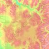 Yellowstone-Nationalpark topographic map, elevation, terrain