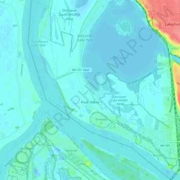 Fruit Valley topographic map, elevation, terrain